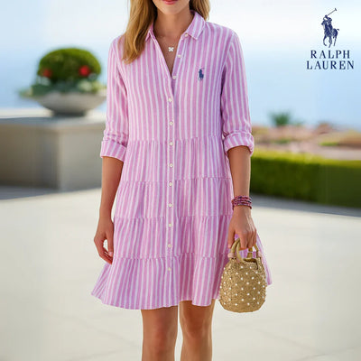 🇫🇷 Robe Chemise à Rayures – DESTOCKAGE
